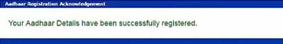 Aadhaar Details have been successfully registered