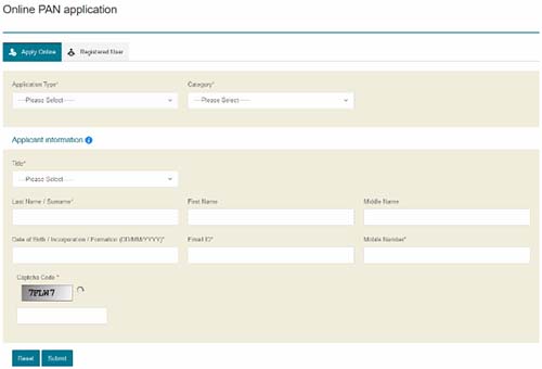 Online PAN Application