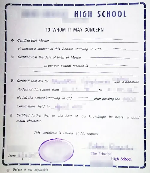 Bonafide Certificate