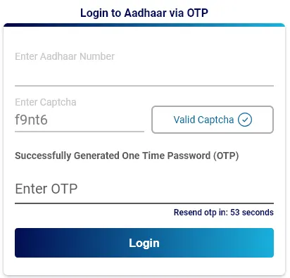 OTP Login Aadhaar