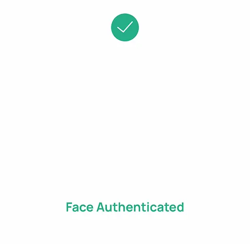 Face Authenticated by app